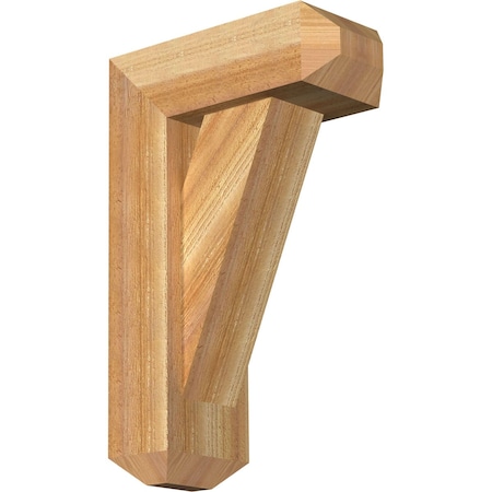 Ekena Millwork Traditional Craftsman Rough Sawn Bracket w/ Offset Brace, Western Red Cedar, 6"W x 14"D x 22"H BKT0604X14X22TRA04RWR